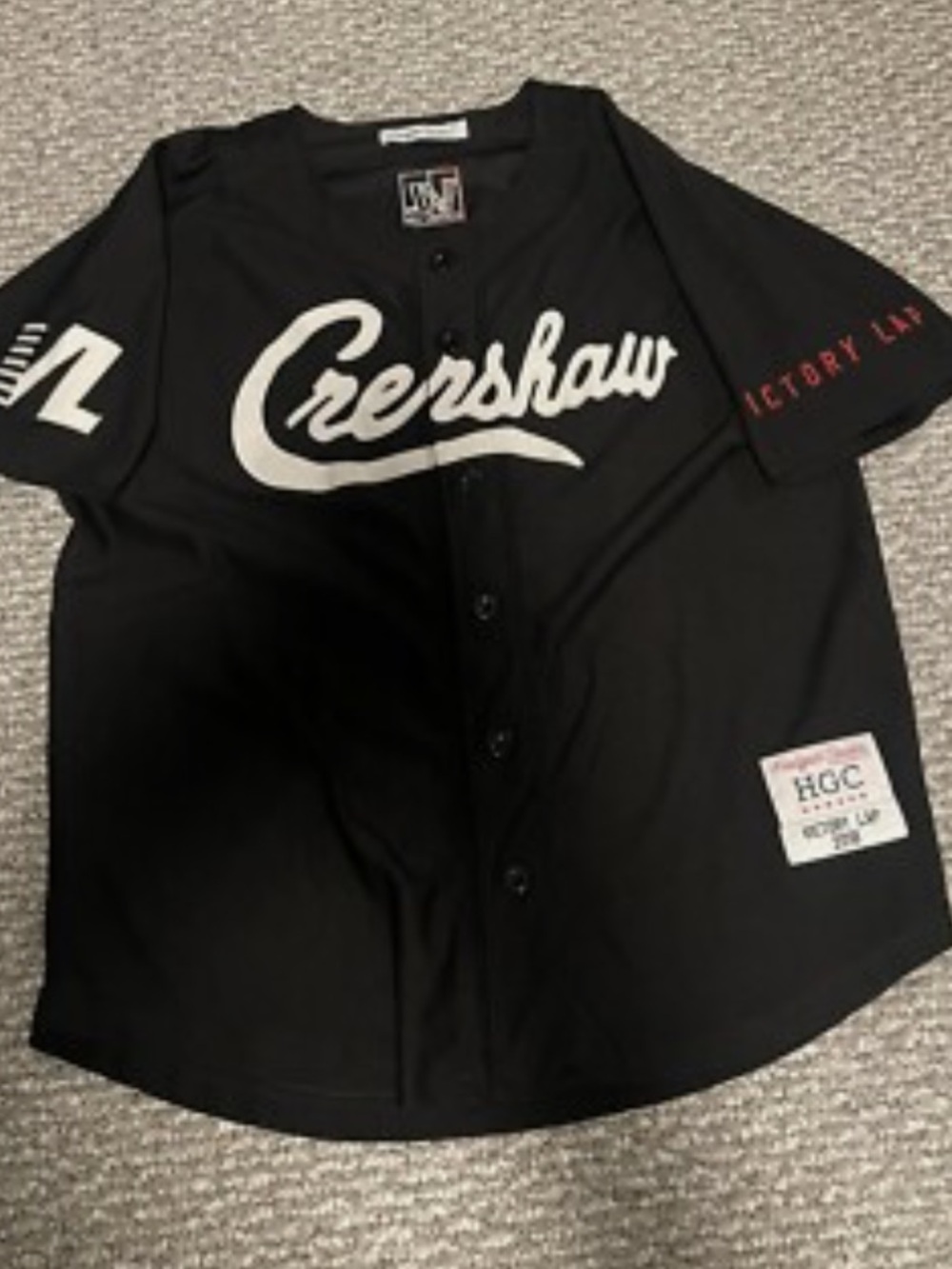 The Marathon Clothing Black Kids Baseball Jersey with White Script